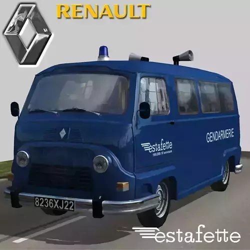 Renault Estafette Gendarmerie Low-poly 3D model