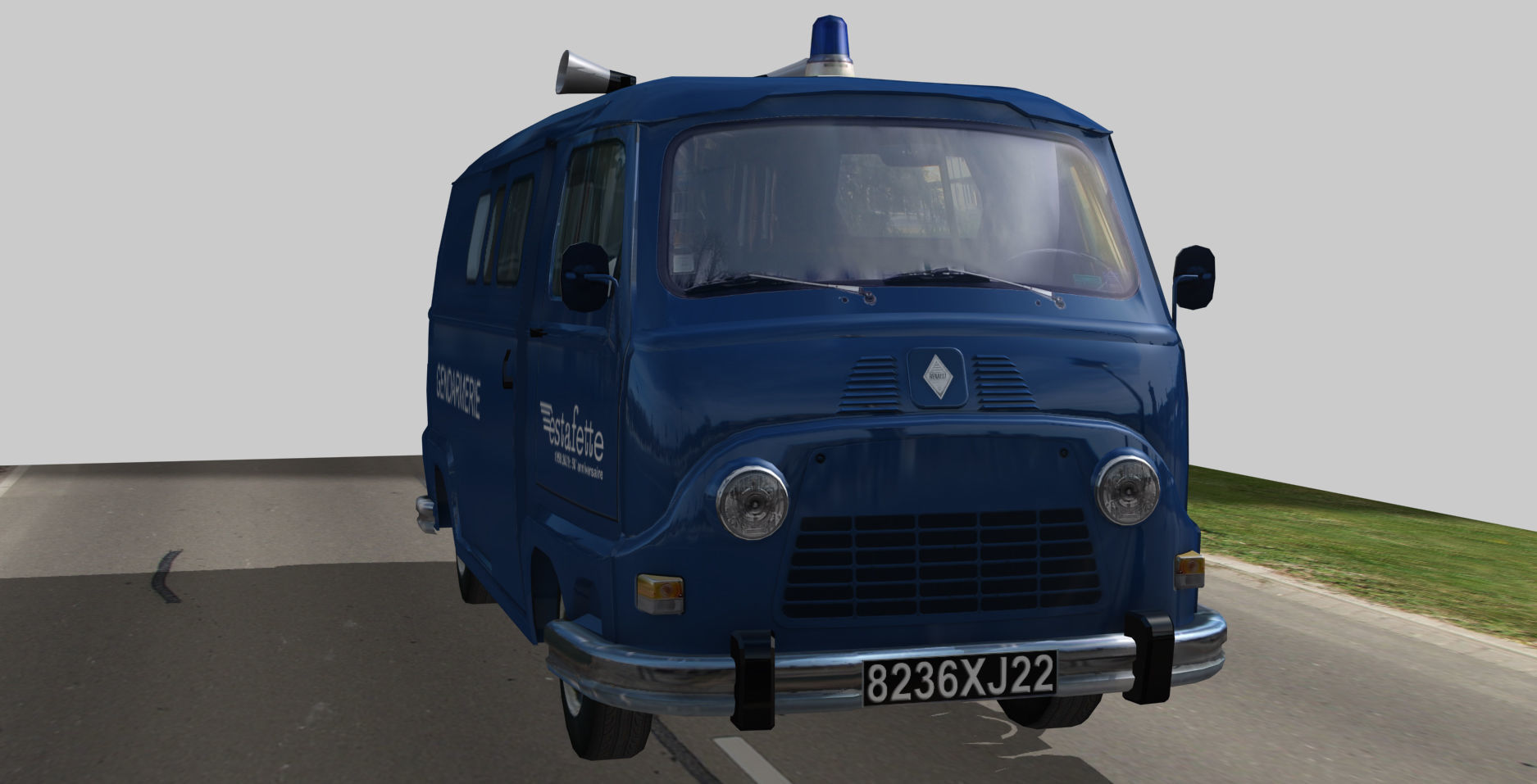 Renault Estafette Gendarmerie Low-poly 3D model_1