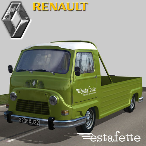 Renault Estafette pickup Low-poly 3D model