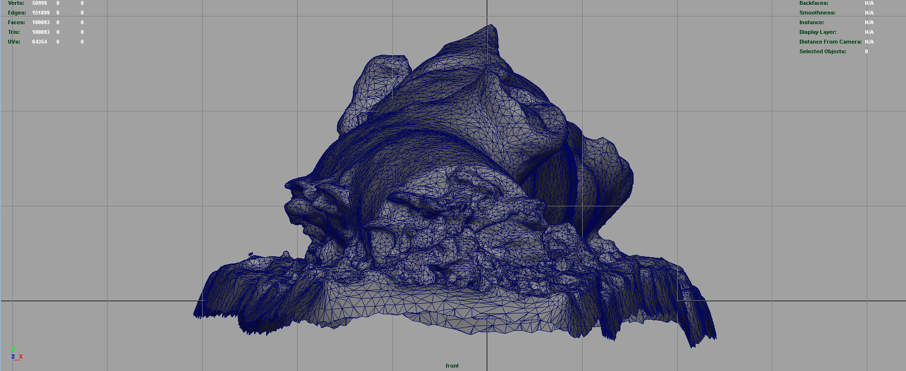 Dead trunk Low-poly 3D model_10