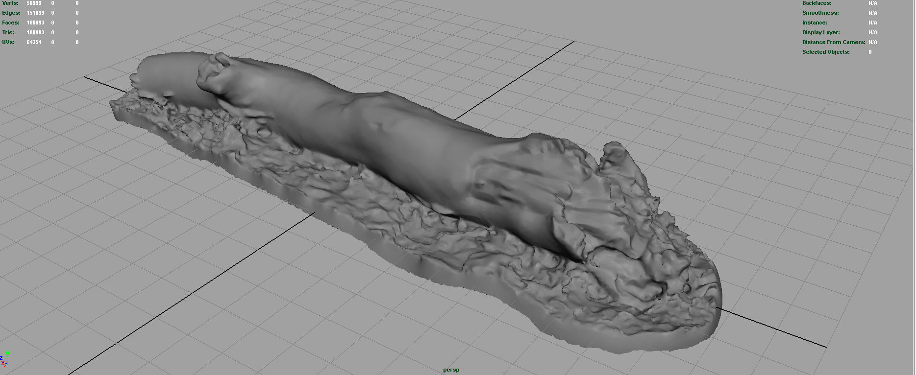 Dead trunk Low-poly 3D model_5