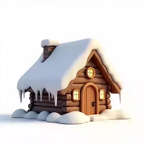 Stylized Christmas Gingerbread House 3D Model