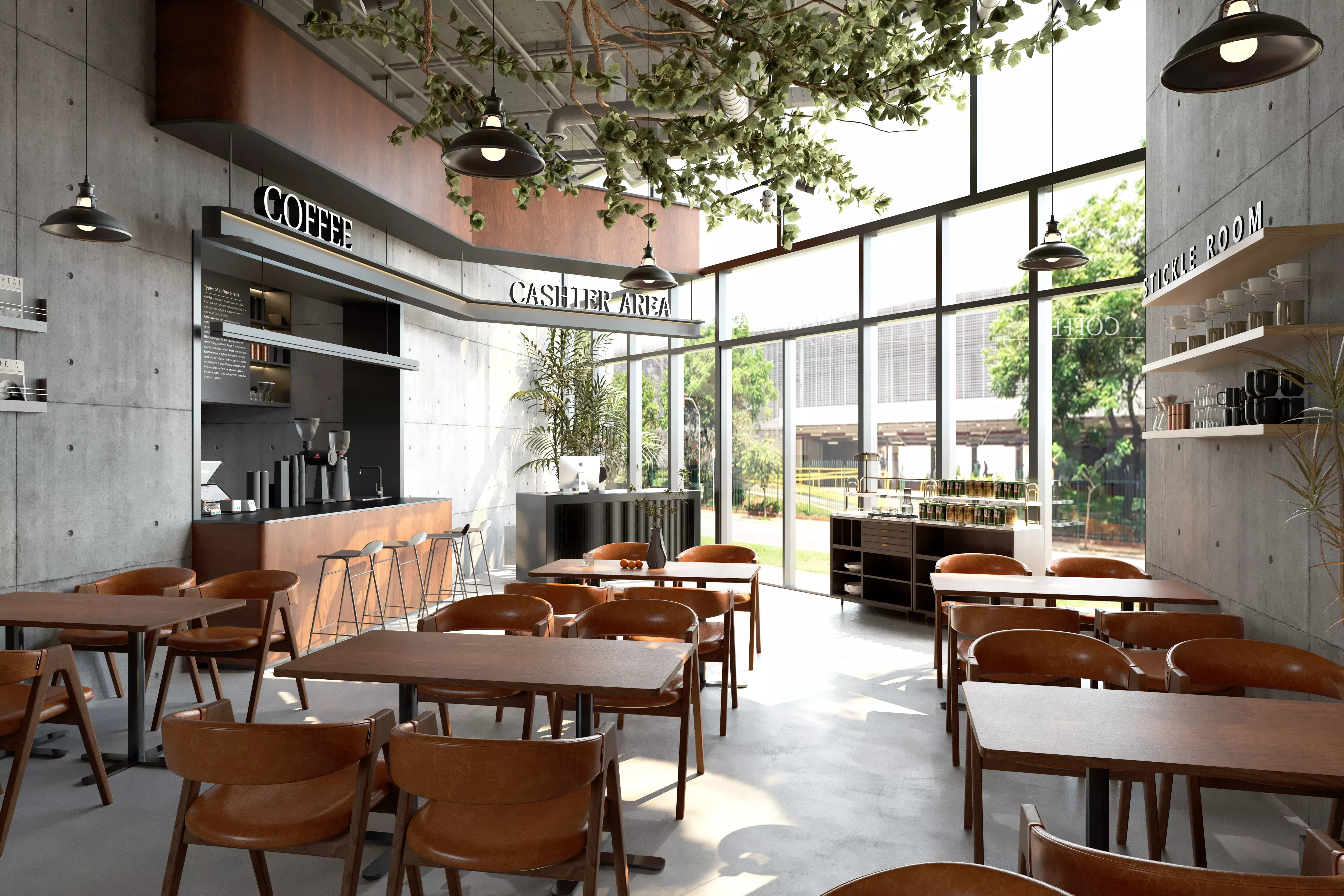 Coffee Shop Low-poly 3D model