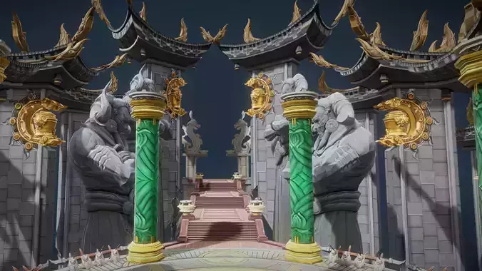 SkyCity Low-poly 3D model