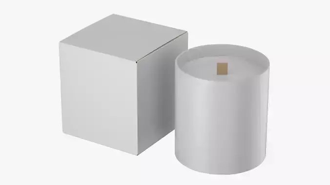 Candle with Box Mockup 3D model
