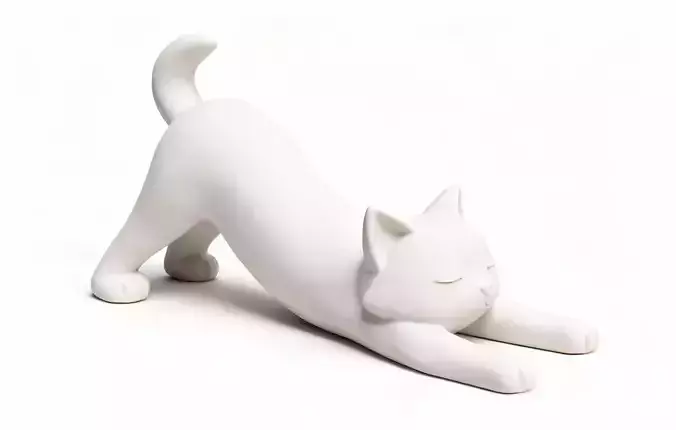 Yoga Cat - Stretching Pose - 3D Printable Figurine Model