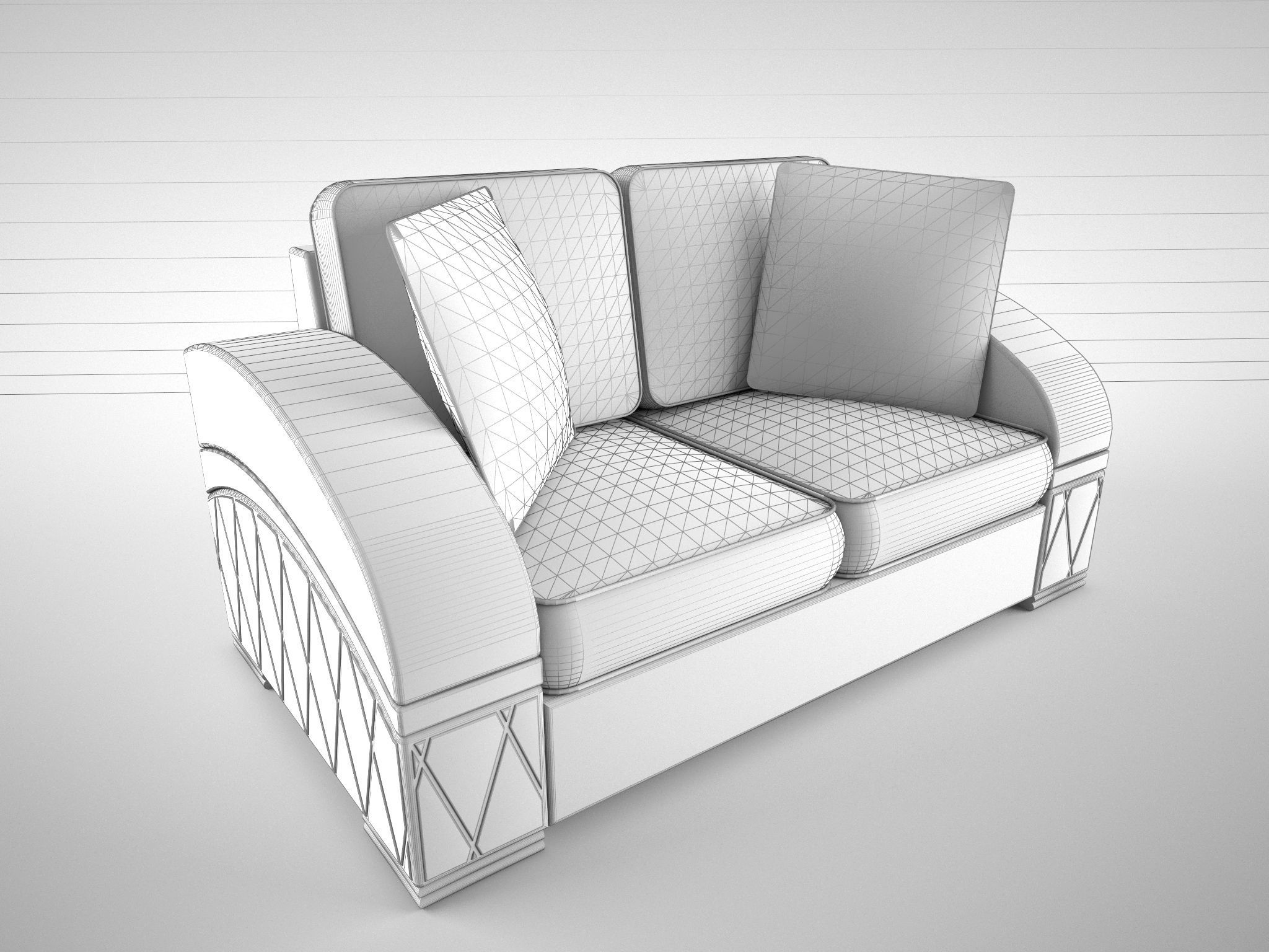 living room sofa 3D model_4