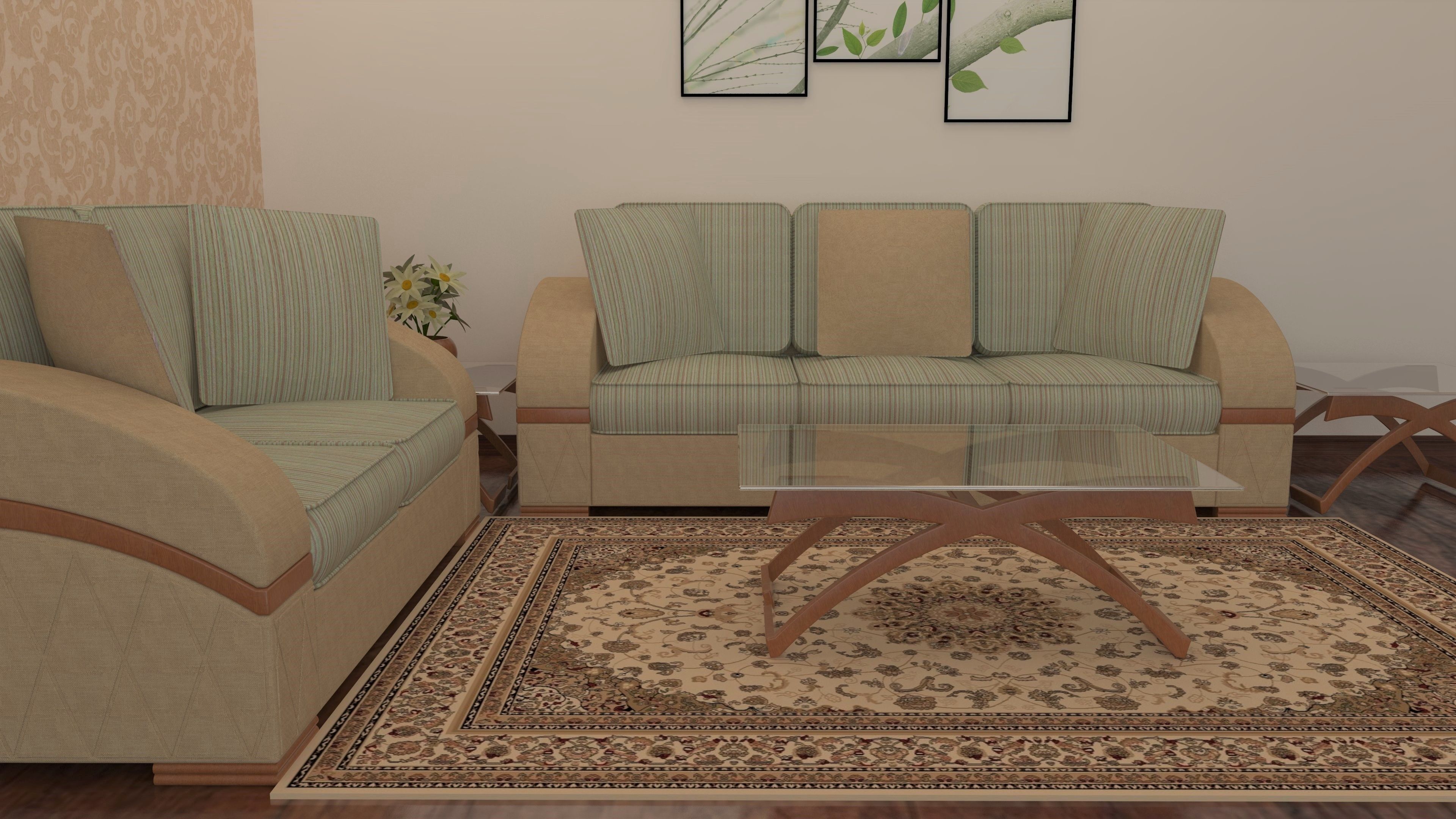 living room sofa 3D model_5