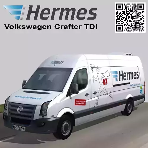 Volkswagen Crafter TDI Hermes Low-poly 3D model