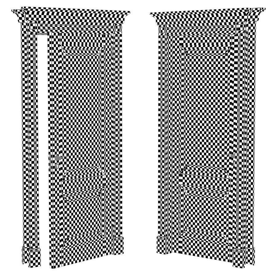 Classic single wood door 3D model_2