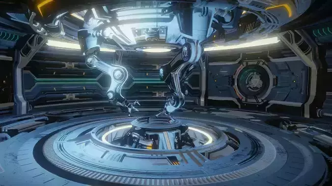 Science fiction spacecraft A Low-poly 3D model