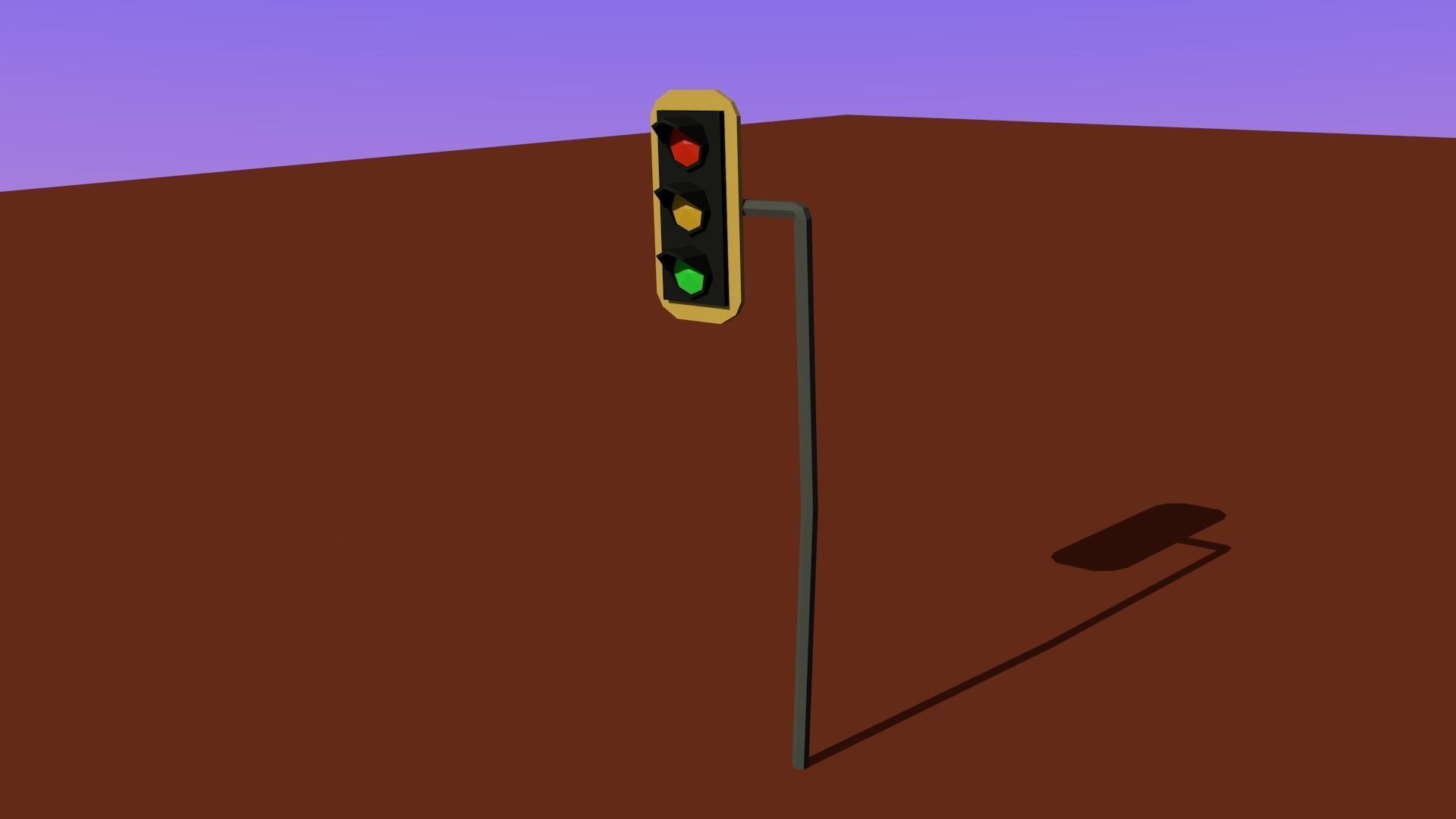 low poly Traffic light Free low-poly 3D model_0