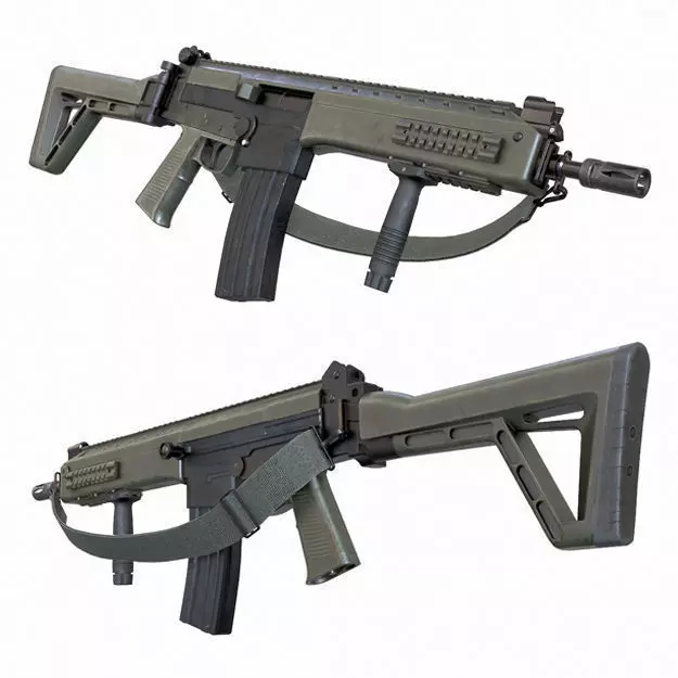 IA2 Assault Rifle with foregrip and rifle sling Low-poly 3D model_0