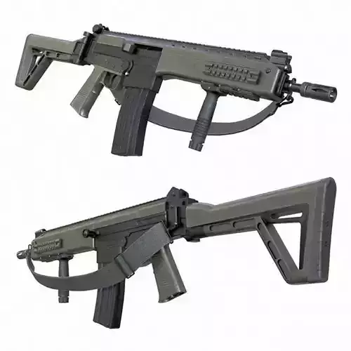 IA2 Assault Rifle with foregrip and rifle sling Low-poly 3D model