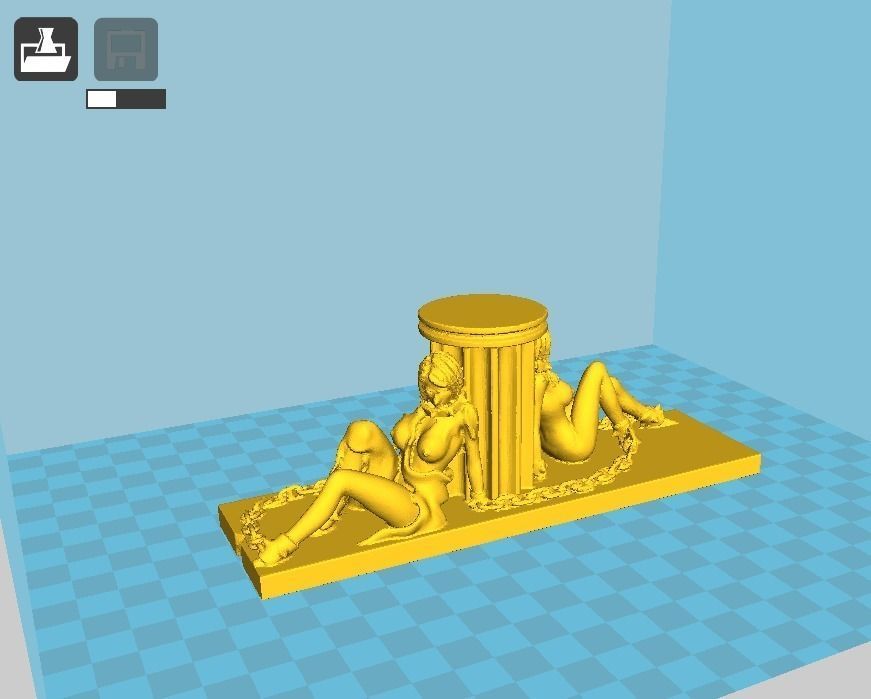 Chainedslaves figurine on desk 3D print model_2