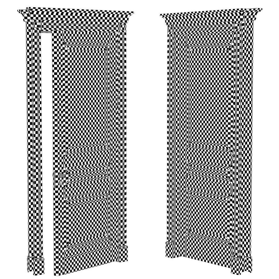 Hight classic single wood door 3D model_2