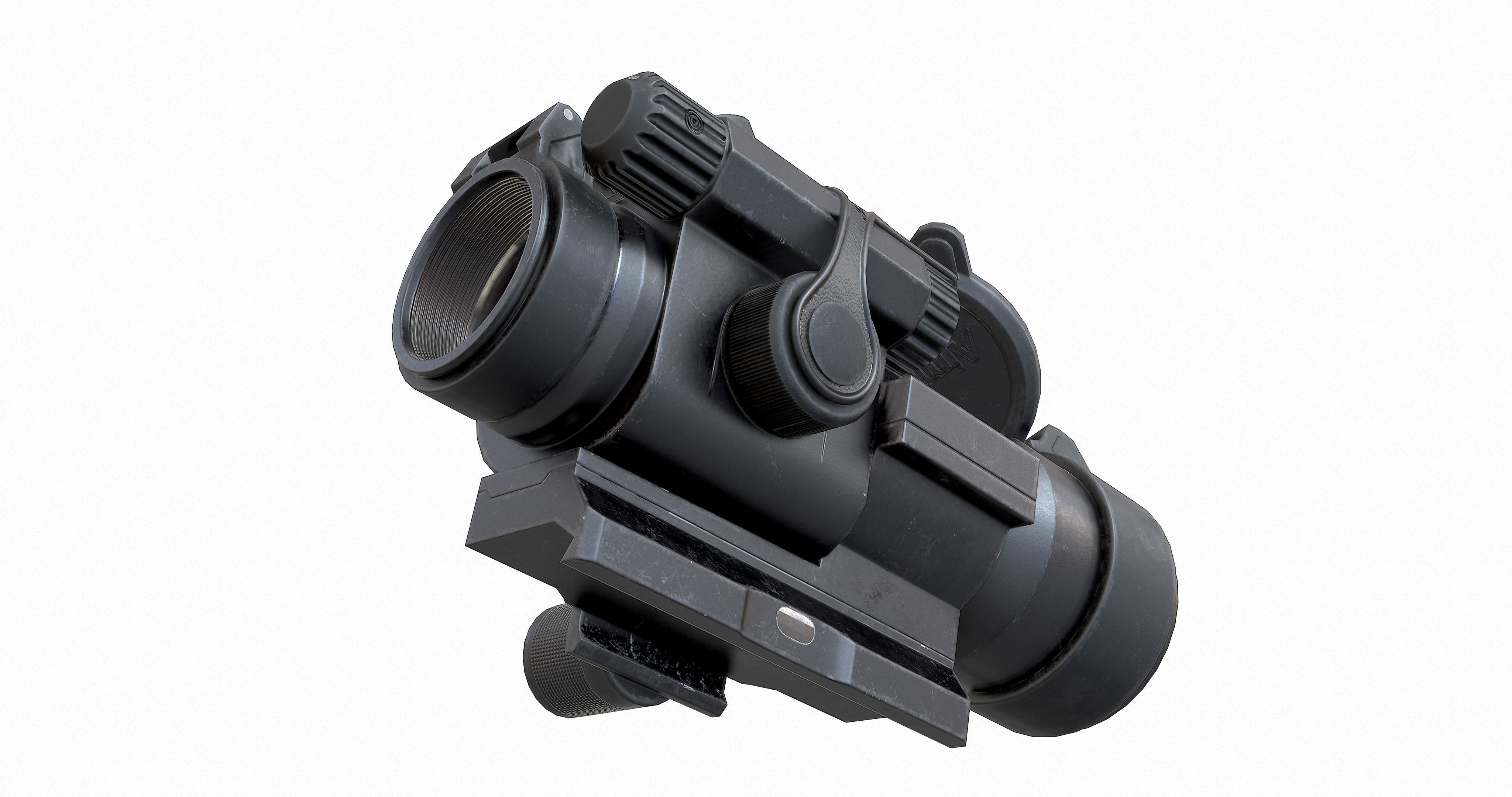 Patrol Rifle Optic Red Dot Sight - PRO RDS Low-poly 3D model_2