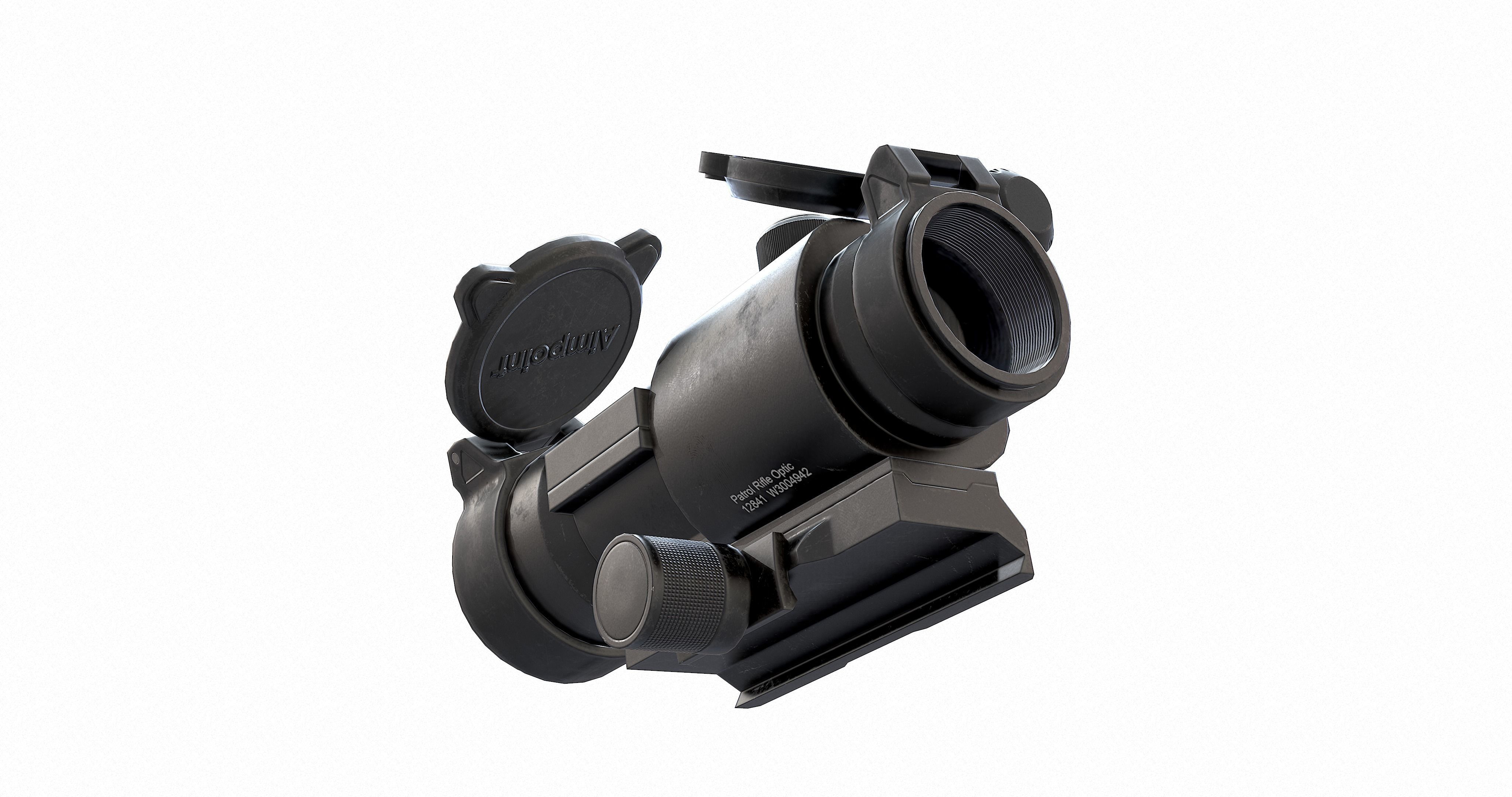 Patrol Rifle Optic Red Dot Sight - PRO RDS Low-poly 3D model_1