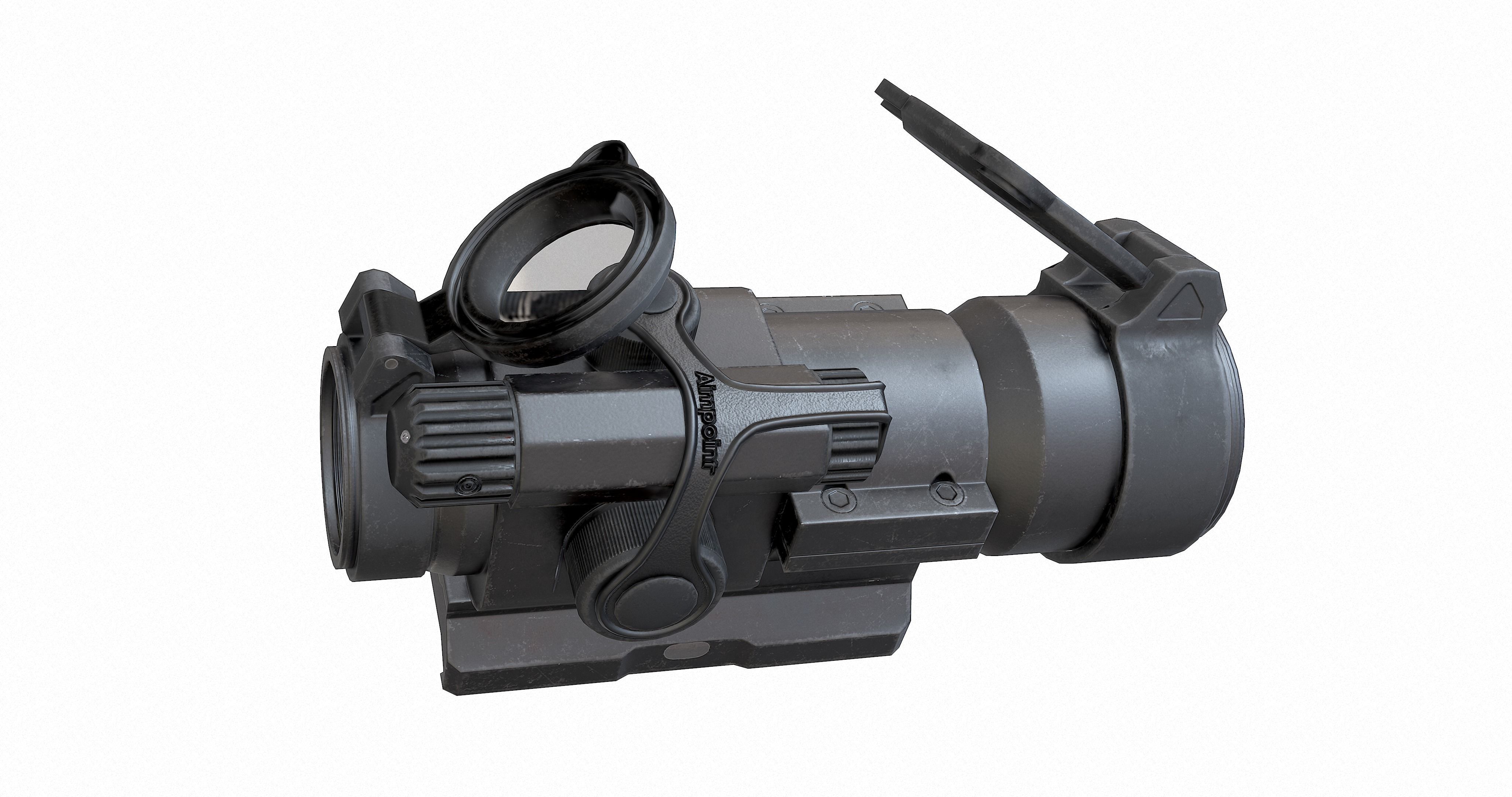 Patrol Rifle Optic Red Dot Sight - PRO RDS Low-poly 3D model_4