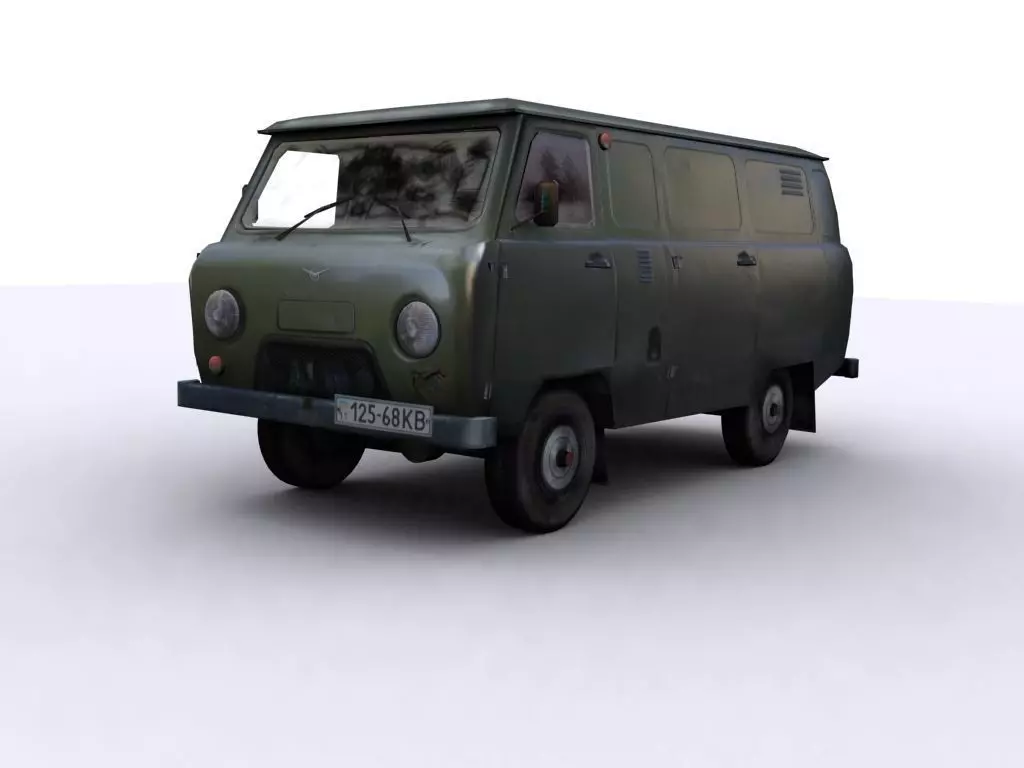 UAZ 452 Low-poly 3D model_0