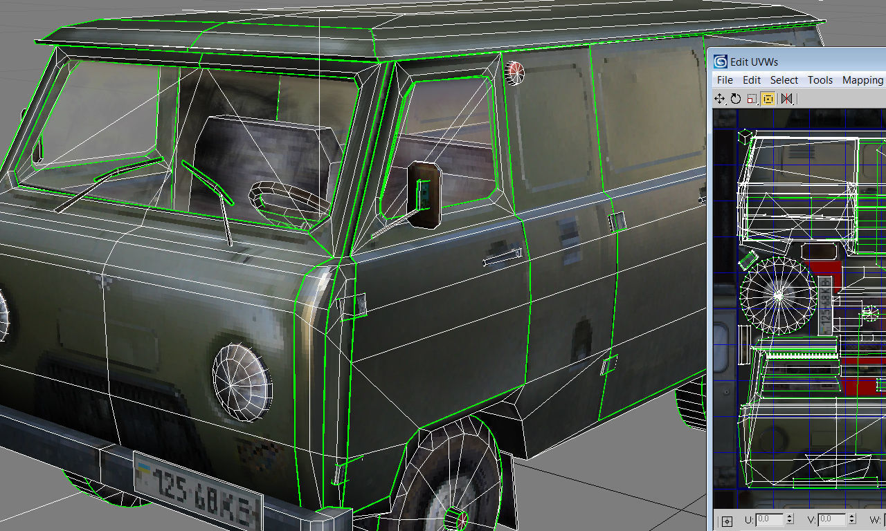 UAZ 452 Low-poly 3D model_6