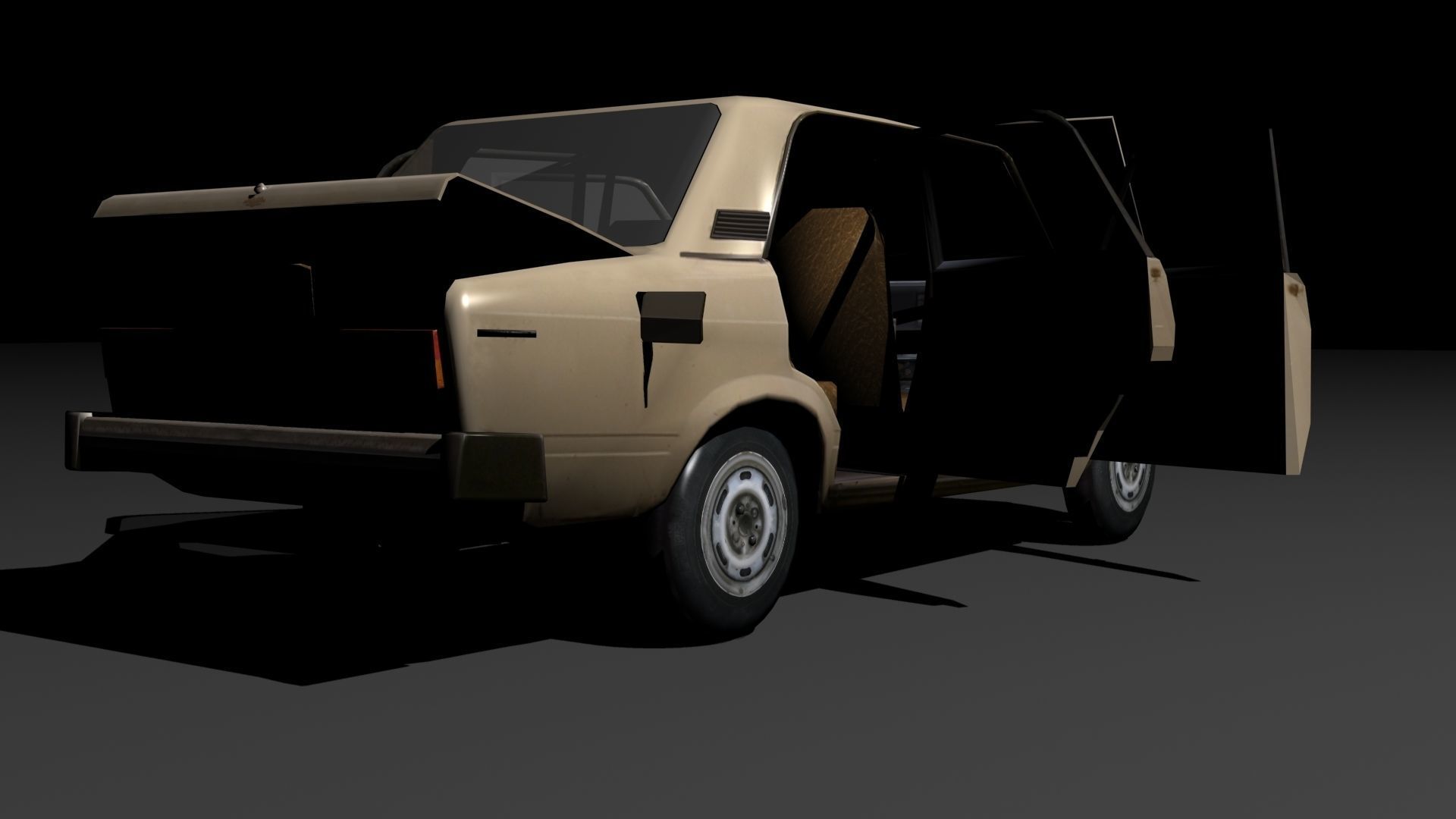 russian car  vaz 2105 Low-poly 3D model_2