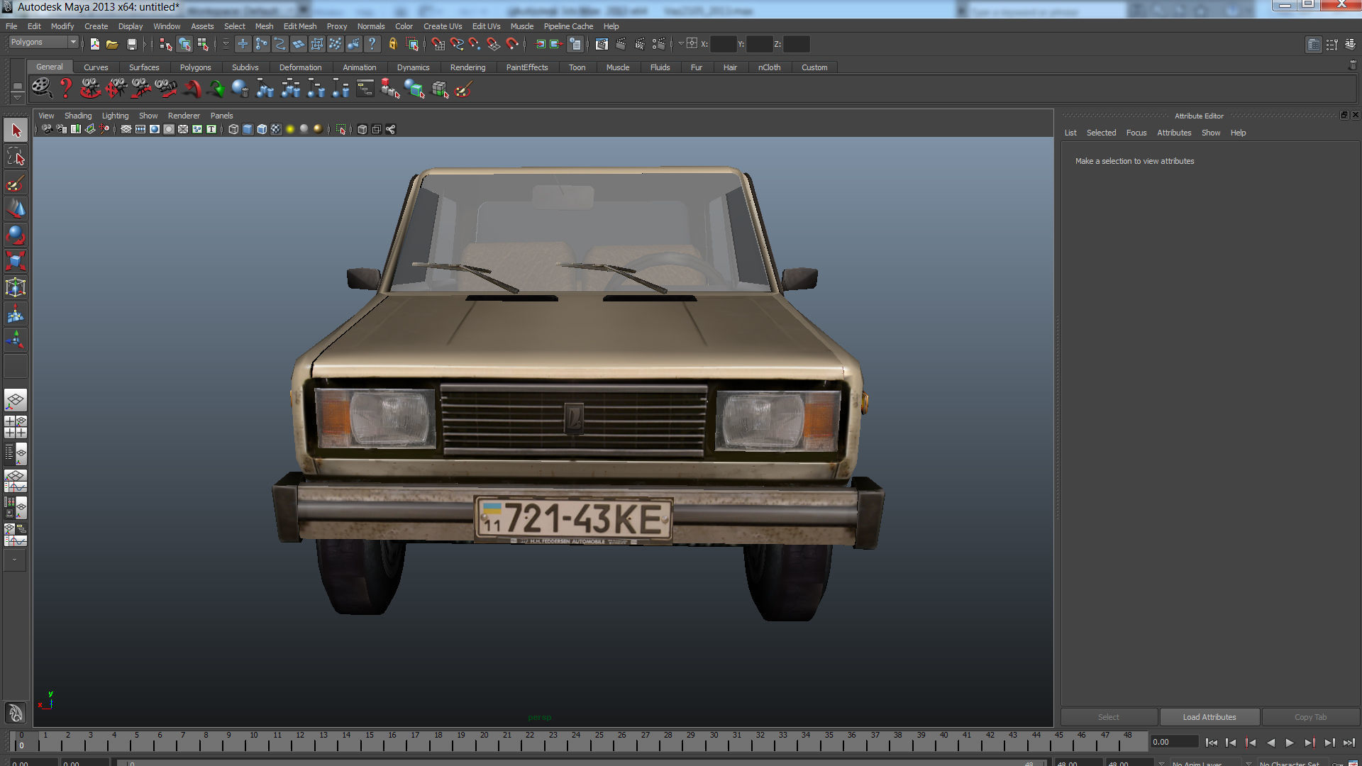 russian car  vaz 2105 Low-poly 3D model_10