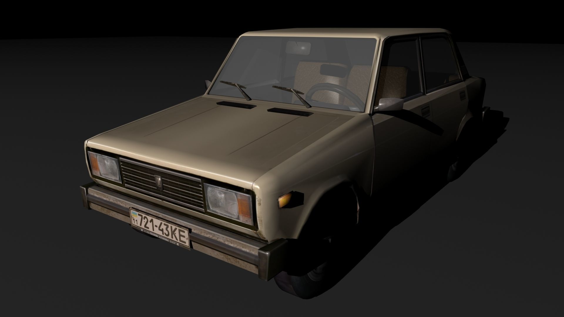 russian car  vaz 2105 Low-poly 3D model_1