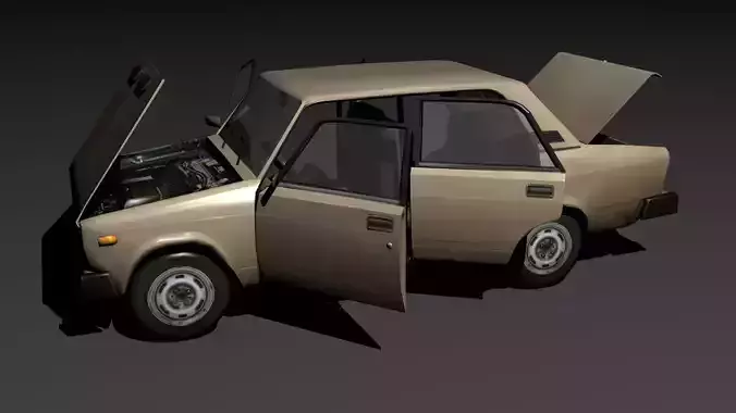 russian car  vaz 2105 Low-poly 3D model