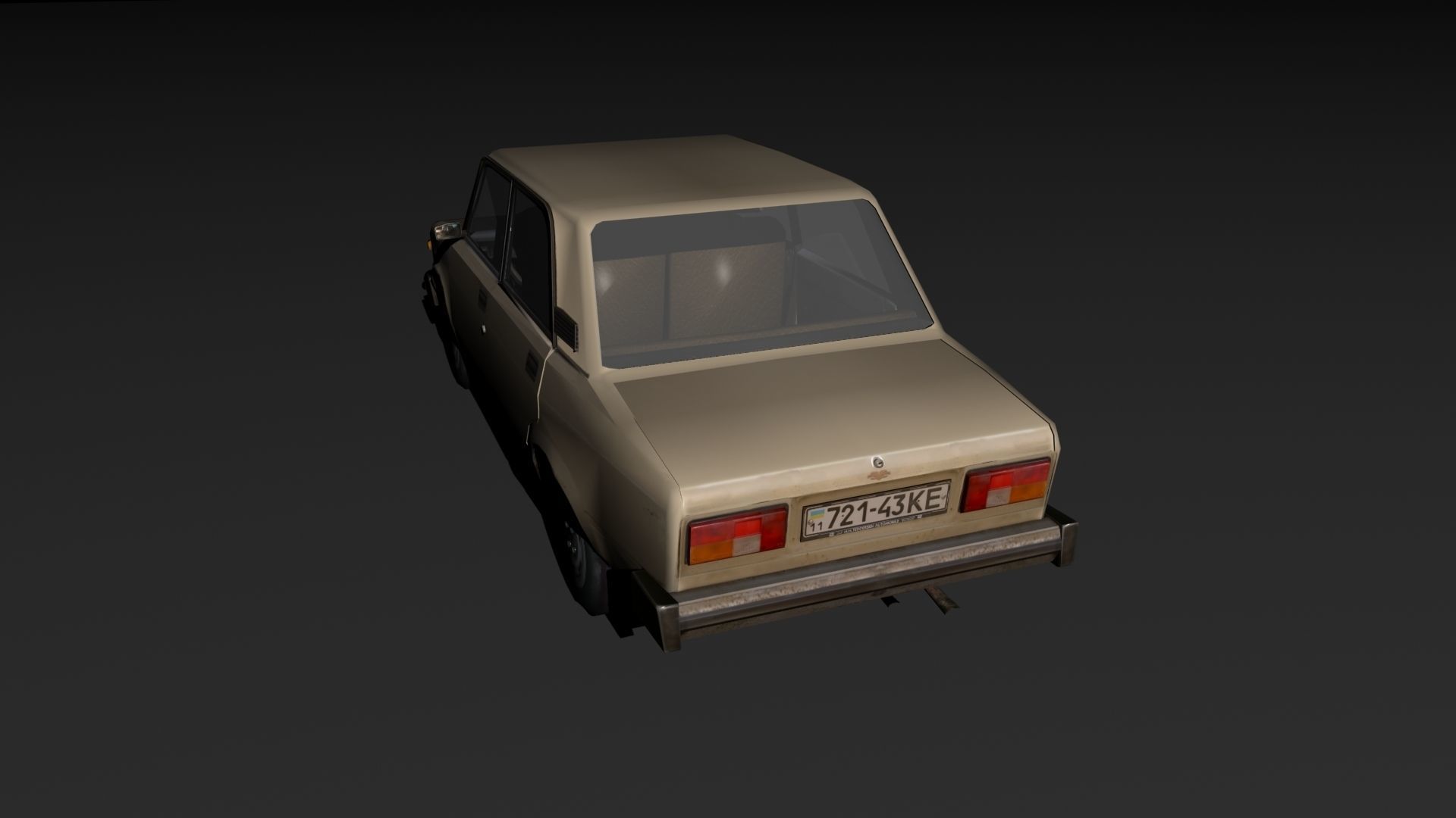 russian car  vaz 2105 Low-poly 3D model_9
