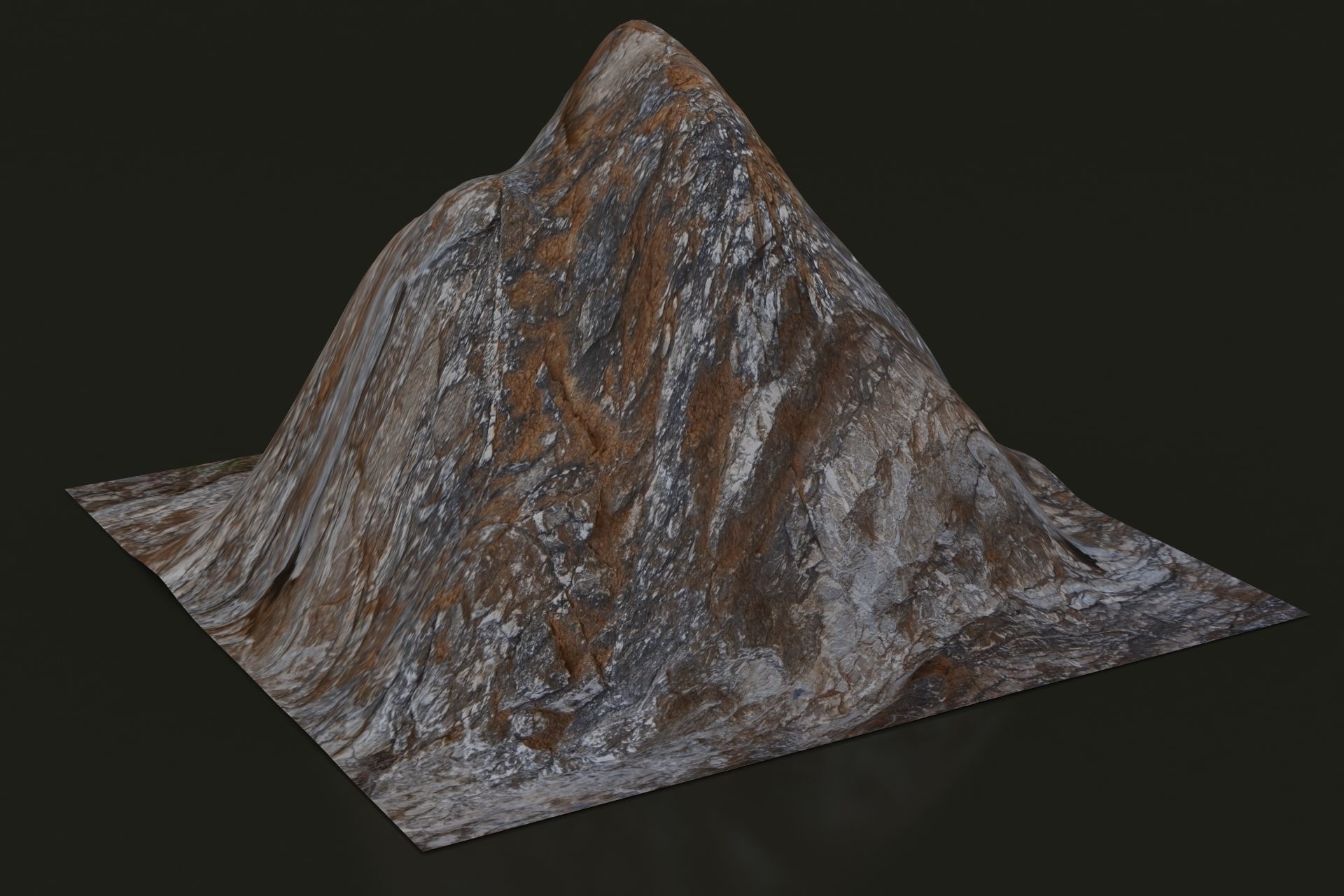 Low Poly Mountain Low-poly 3D model_2