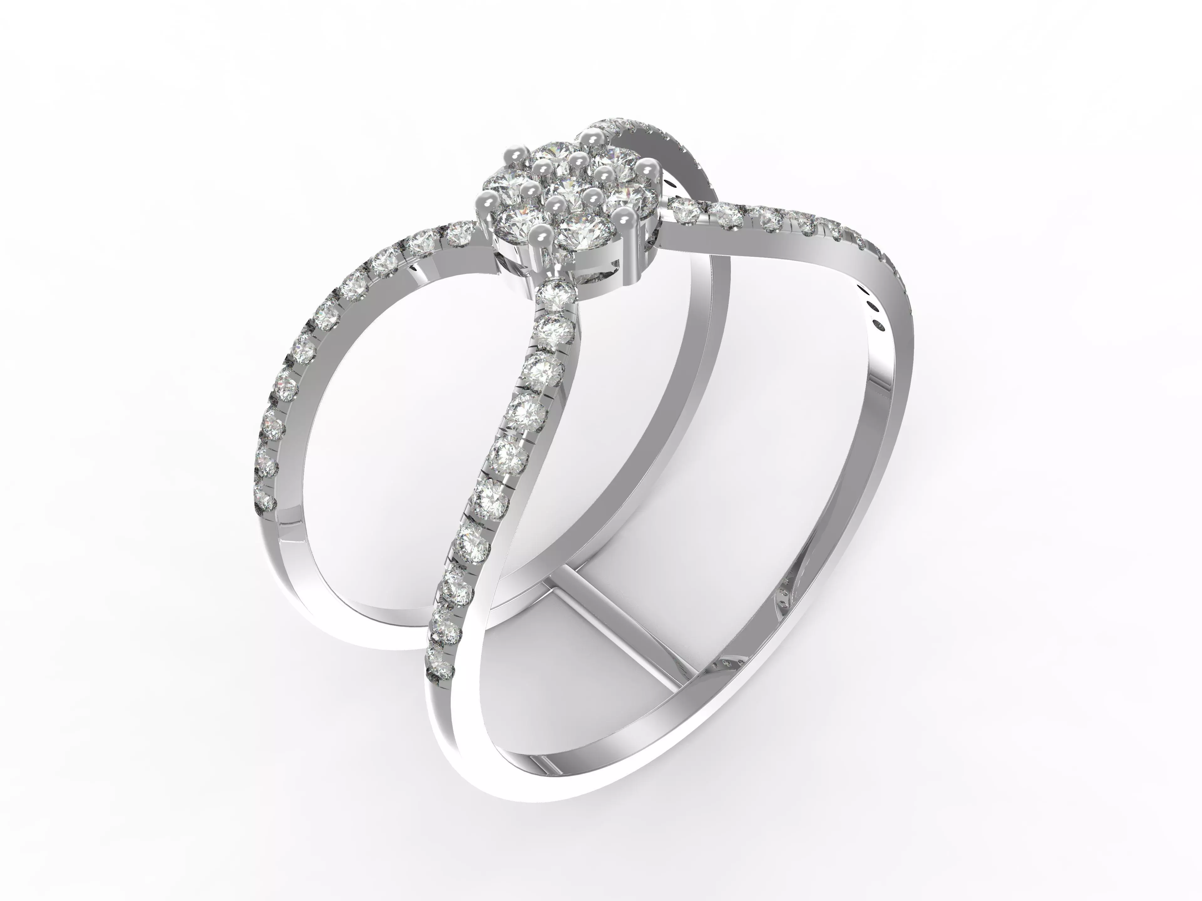 Fashion Ring Flower 3D print model