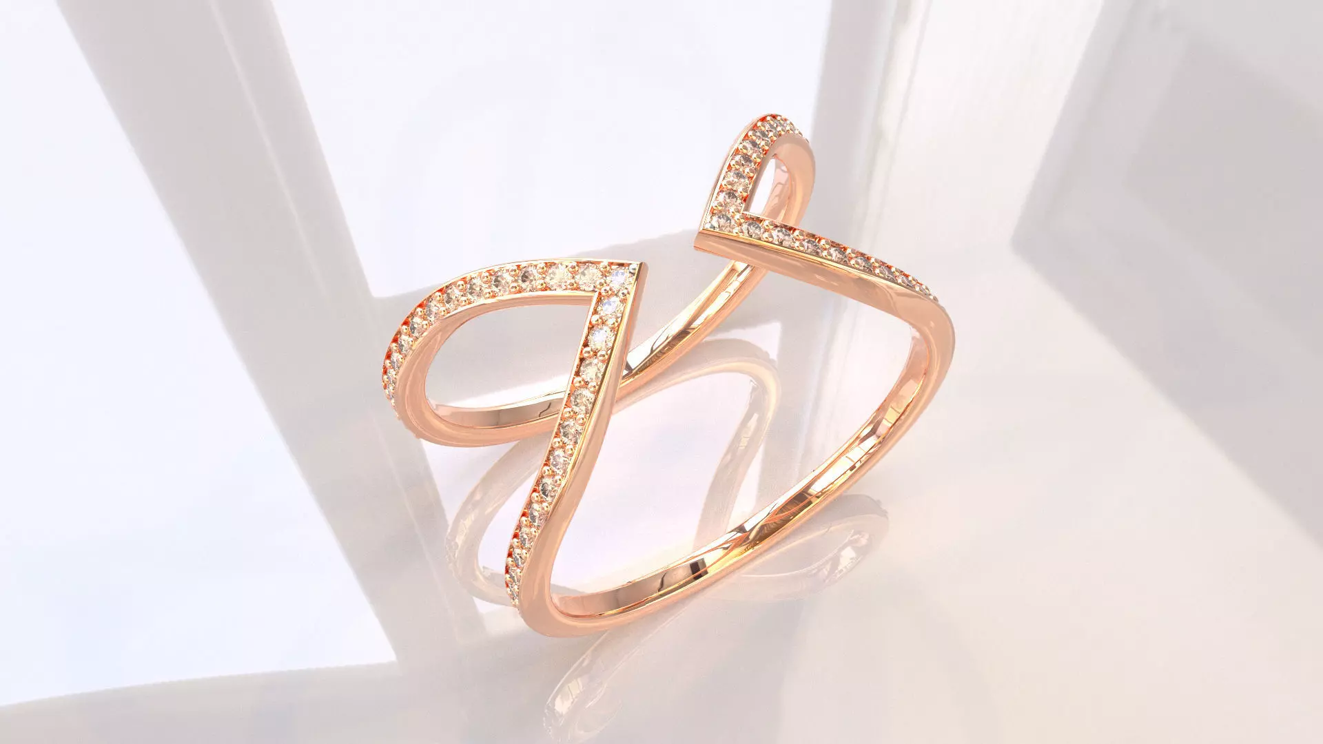 Fashion Ring V Shape 3D print model