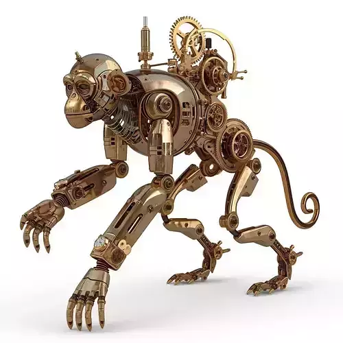 Steampunk Mechanical Monkey Automaton 3D Model