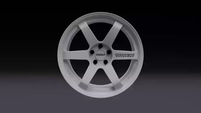 Volk Rays TE37 Car Rim Low-poly 3D model 2
