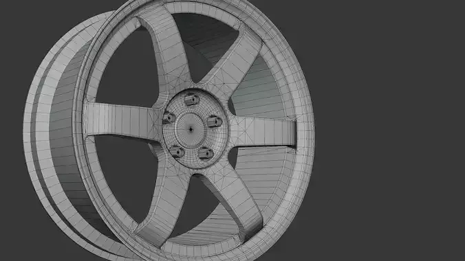 Volk Rays TE37 Car Rim Low-poly 3D model 7