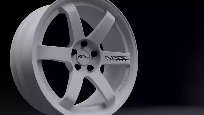Volk Rays TE37 Car Rim Low-poly 3D model 4
