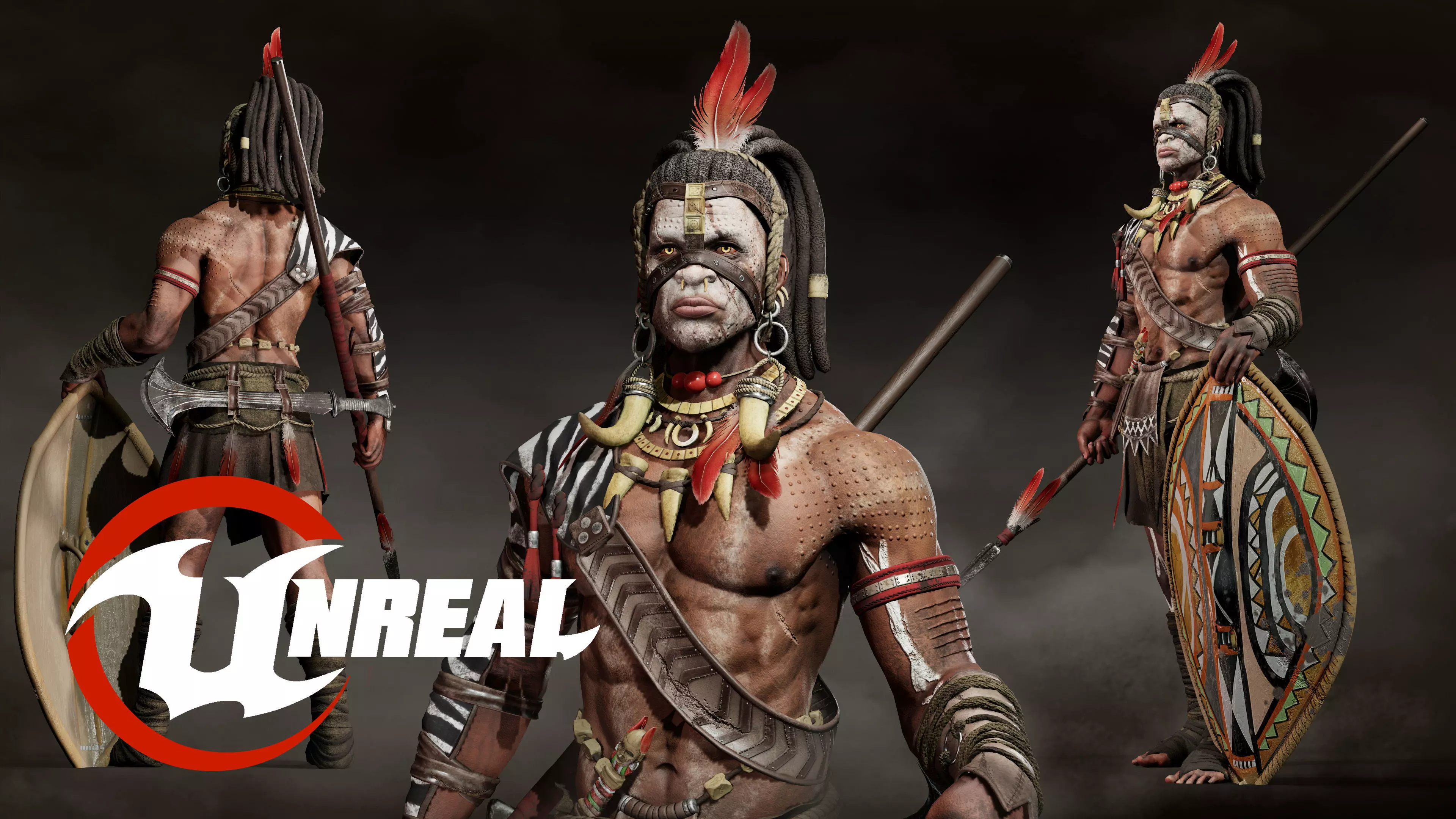 Tribal Warrior African Warrior 2 Low-poly 3D model