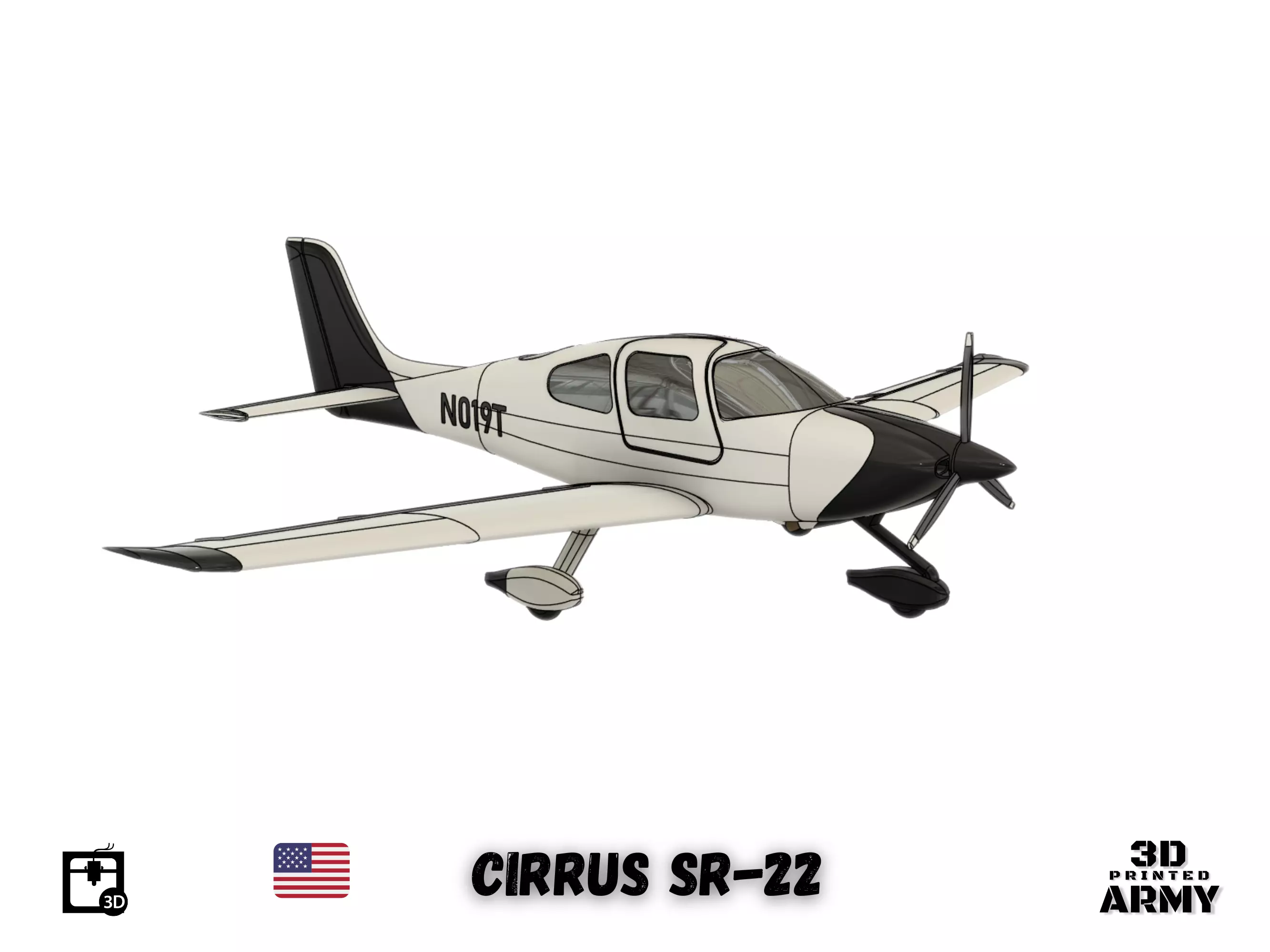 Cirrus SR-22 airplane - STL files for 3D printer 3D print model