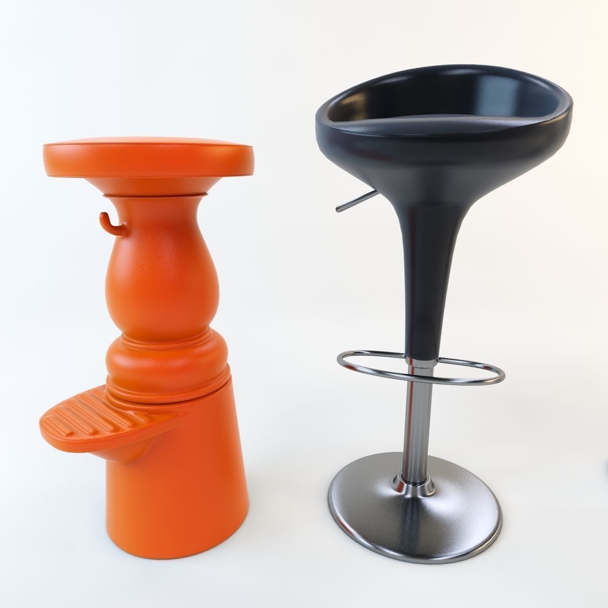Bar stool set 8 items 3D model_5