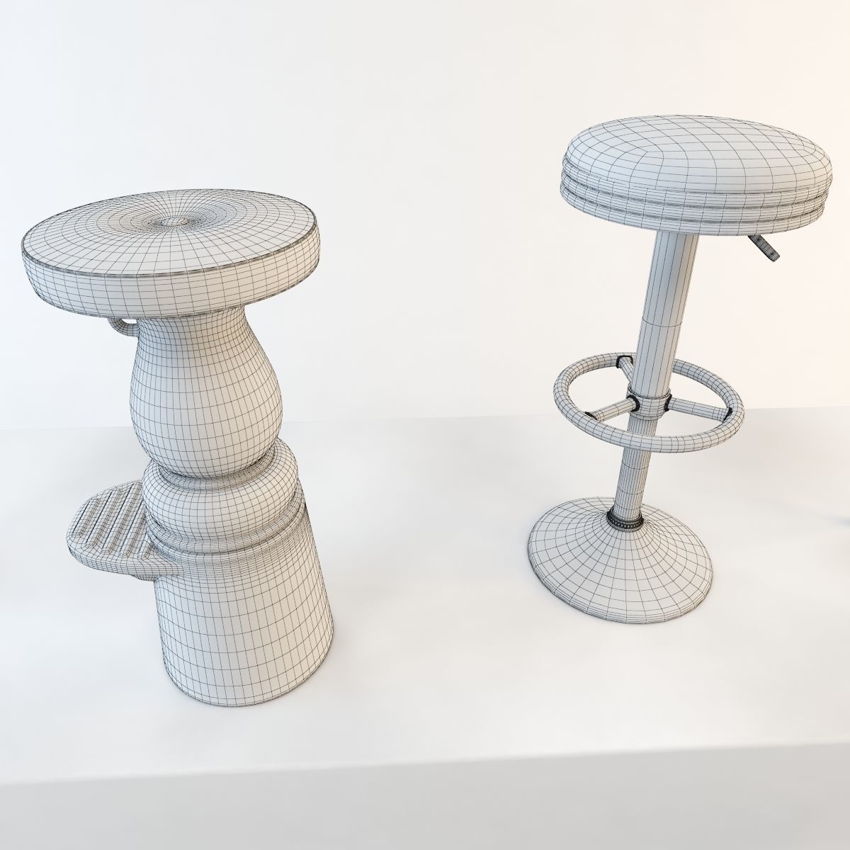 Bar stool set 8 items 3D model_15