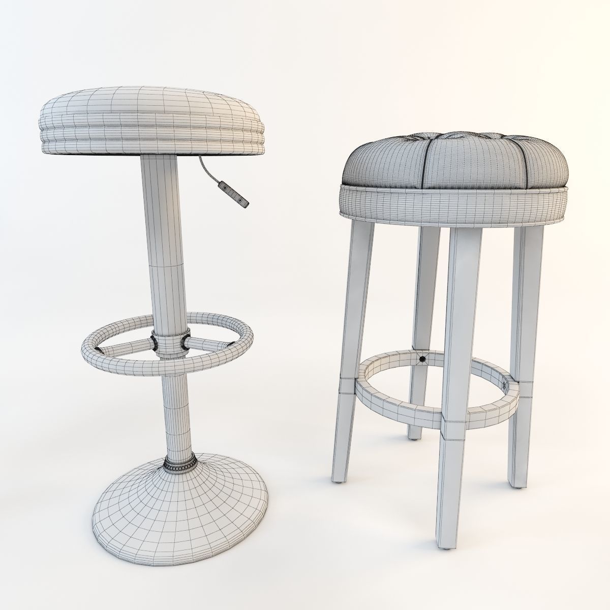 Bar stool set 8 items 3D model_12
