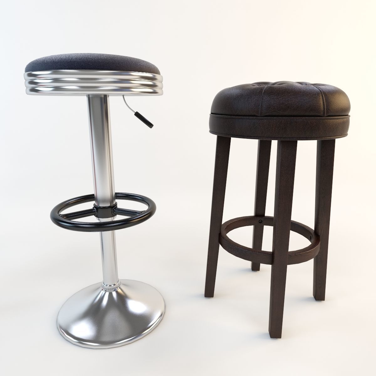 Bar stool set 8 items 3D model_4