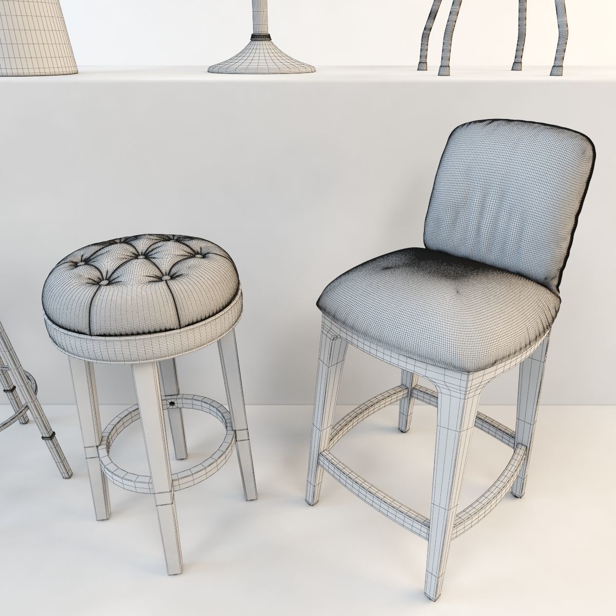 Bar stool set 8 items 3D model_16