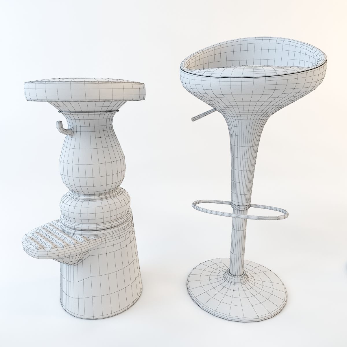 Bar stool set 8 items 3D model_11