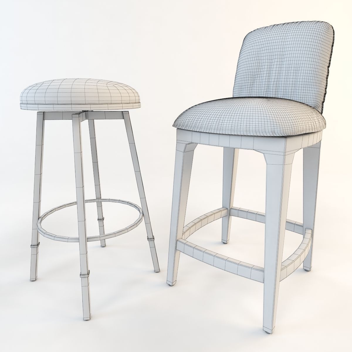 Bar stool set 8 items 3D model_13
