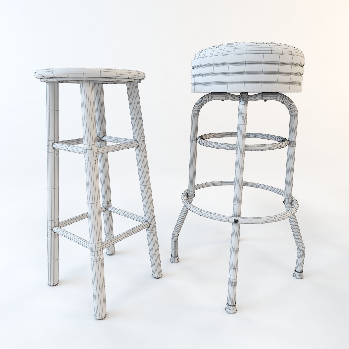 Bar stool set 8 items 3D model_14