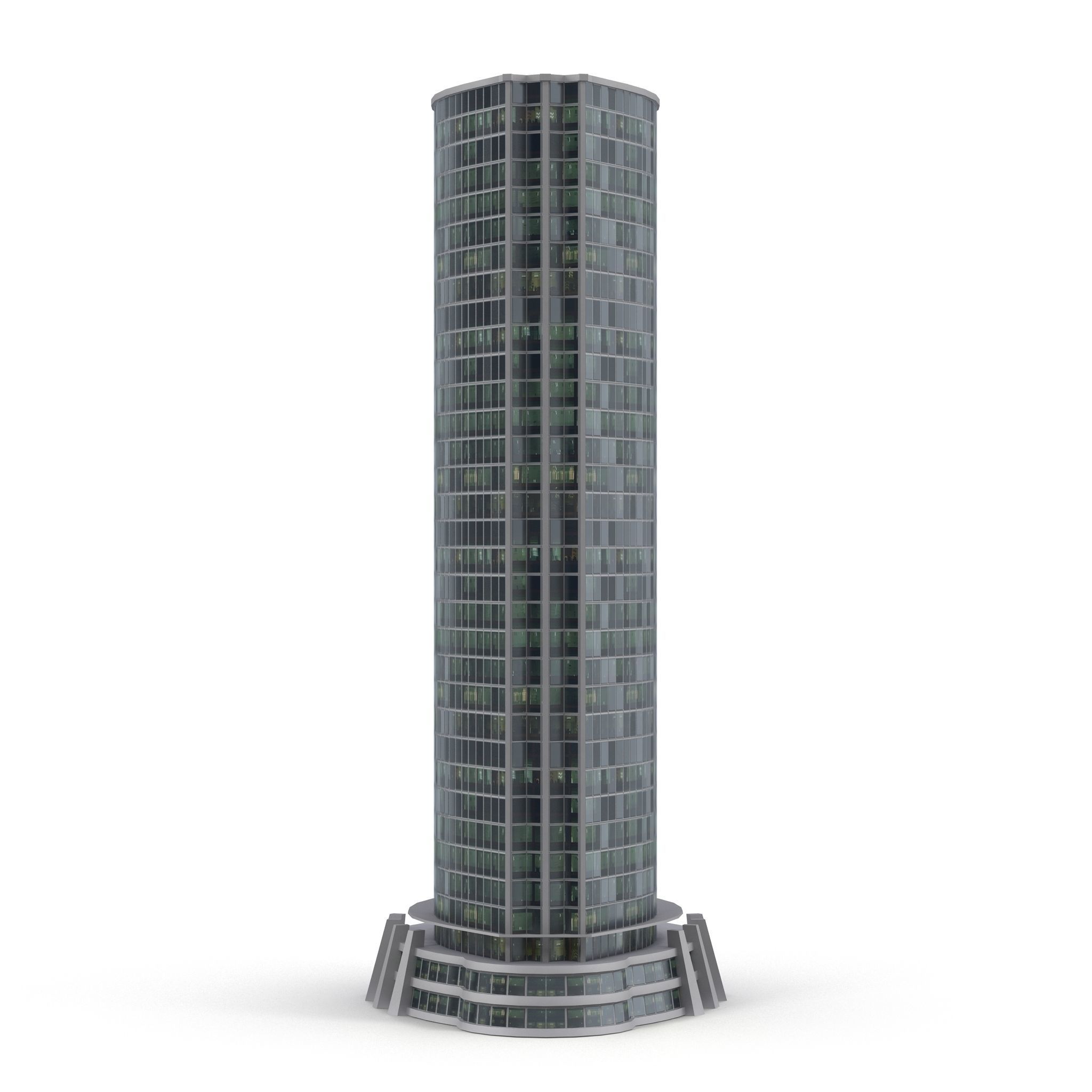 Skyscraper tall building Low-poly 3D model_6