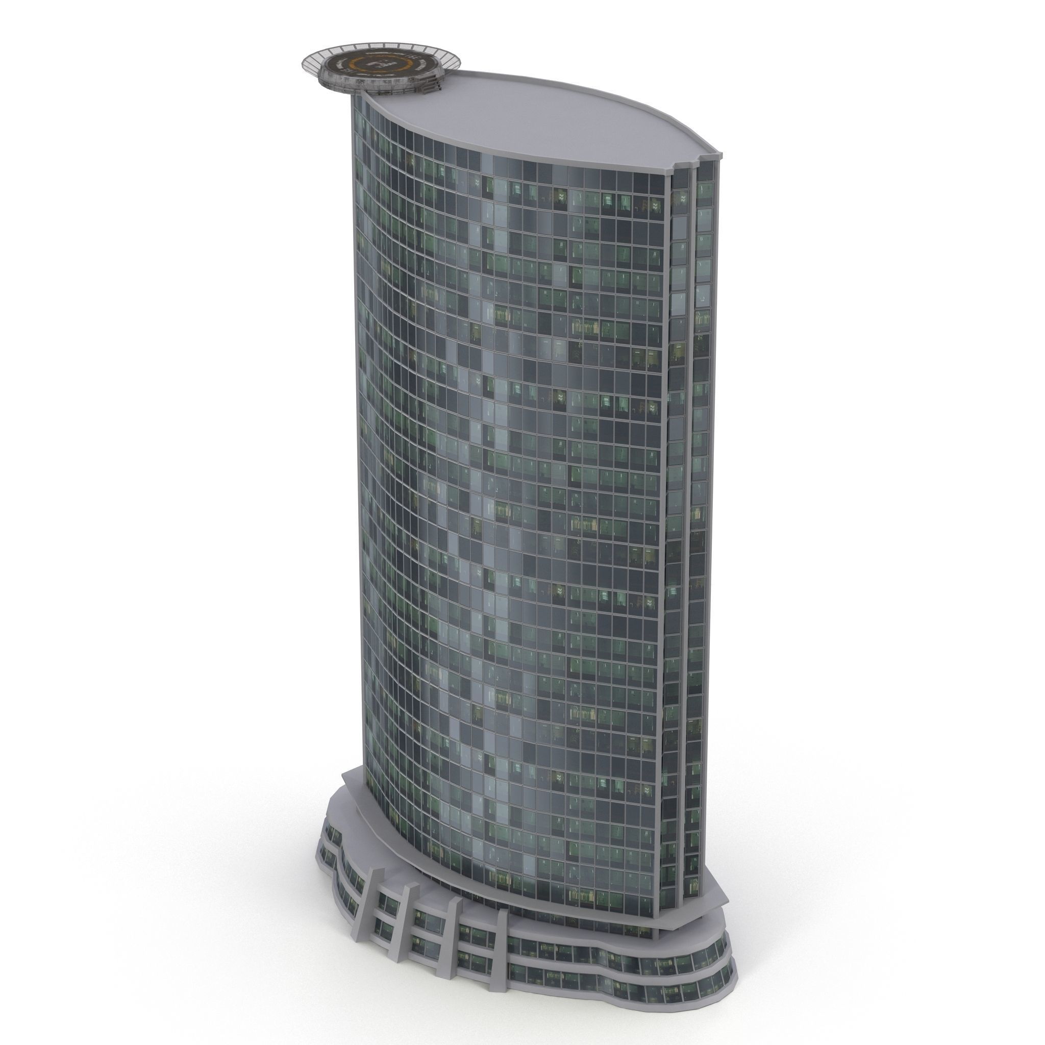 Skyscraper tall building Low-poly 3D model_4