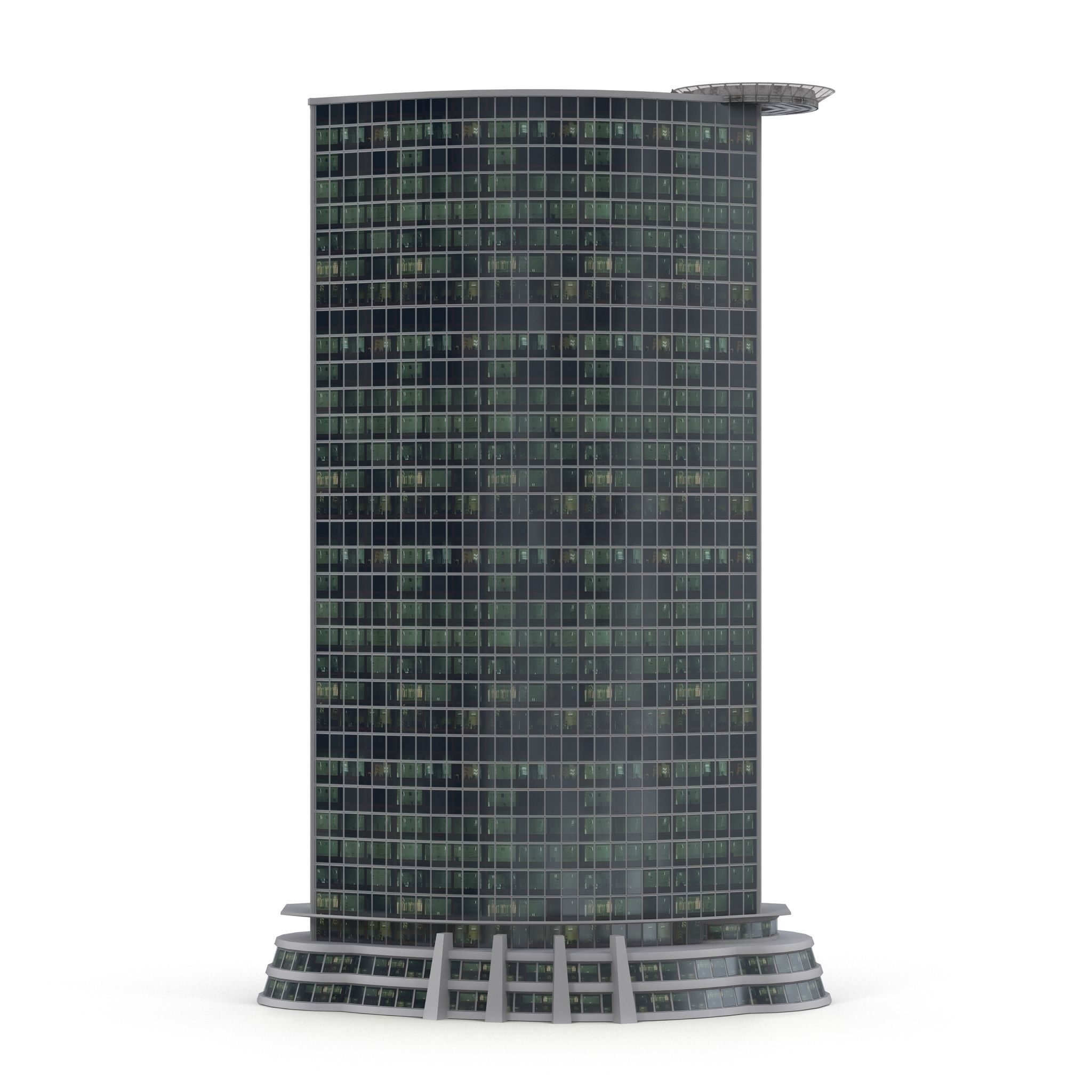 Skyscraper tall building Low-poly 3D model_9